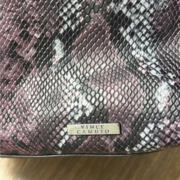 Vince Camuto Burgundy Snake Print Shoulder Bag - Picture 7 of 12